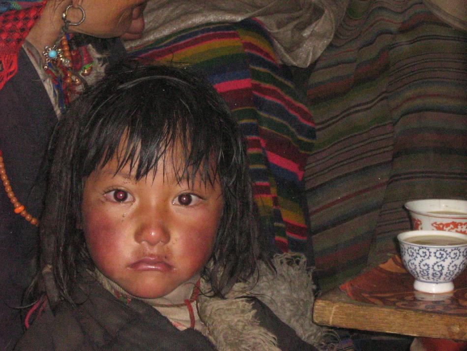 bambina tibetana foto da un escursione sul tibet dello staff del rifugio shambalà